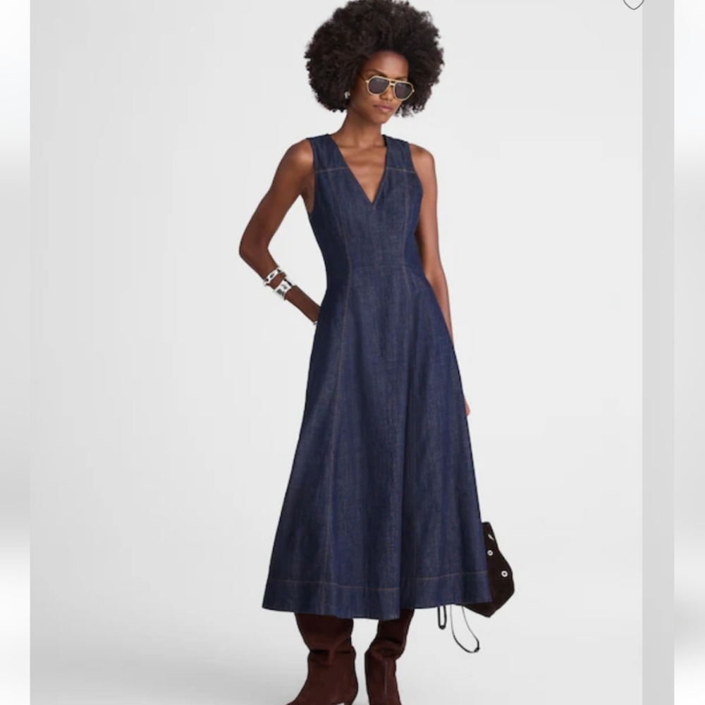 Madewell V-Neck Circle Midi Dress NW314 Size 0